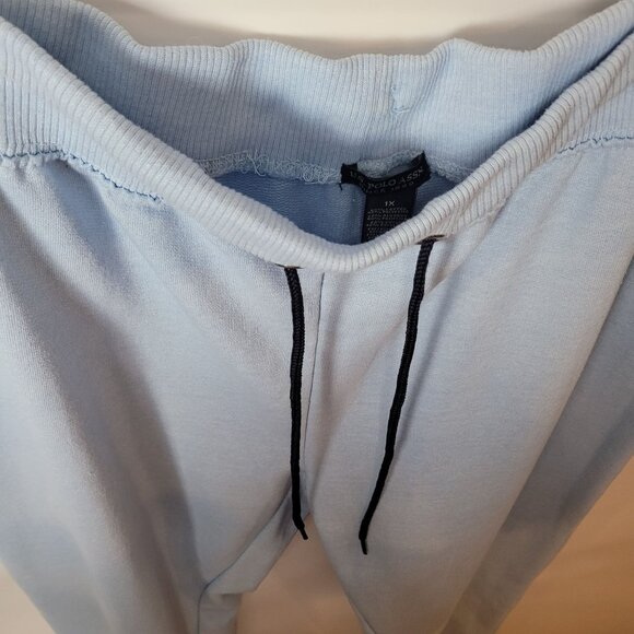 U.S. Polo Assn. Light Blue Jogger Sweatpants 1X Cotton/Polyester Blend Elastic W - Picture 8 of 9